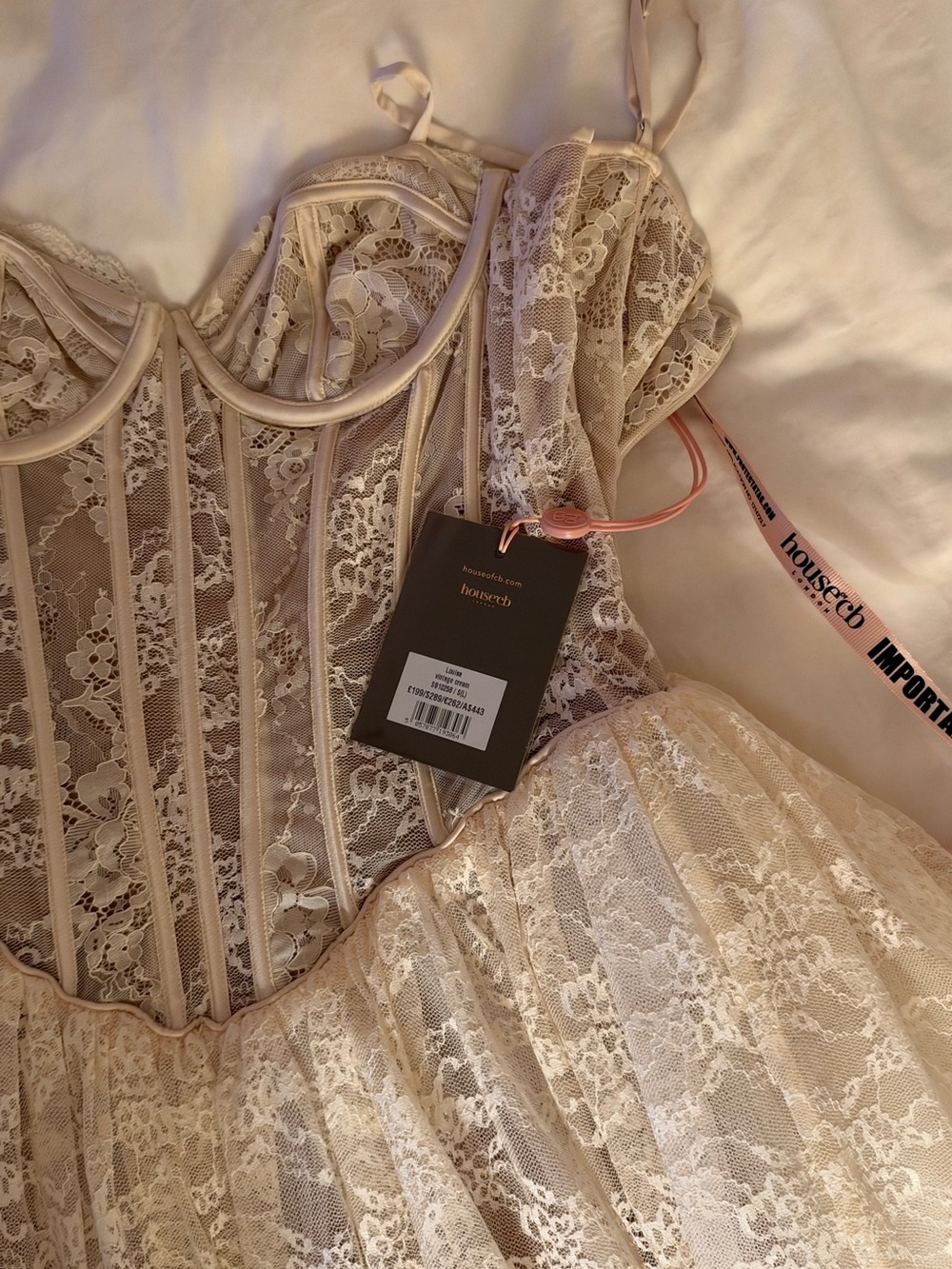 LOUISA
Vintage Cream Lace Mini Dress - Picture 4 of 4